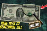 1976 $2 Bicentennial Bill With Double Print